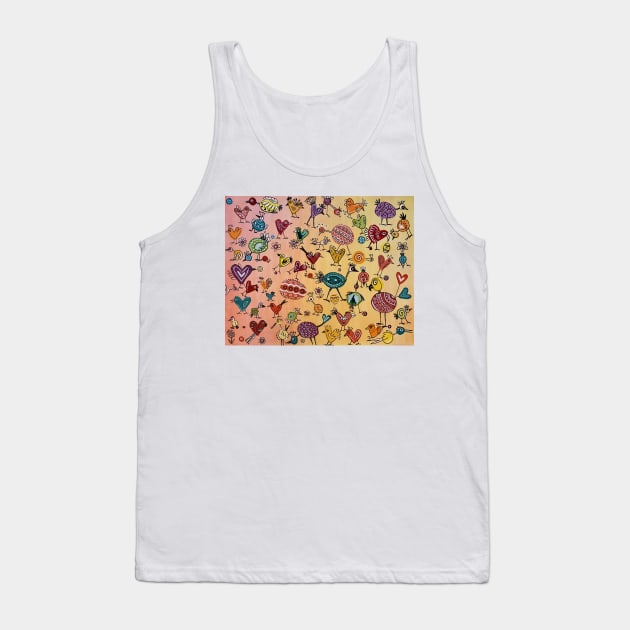 Crazy Birds Tank Top by MagaliModoux